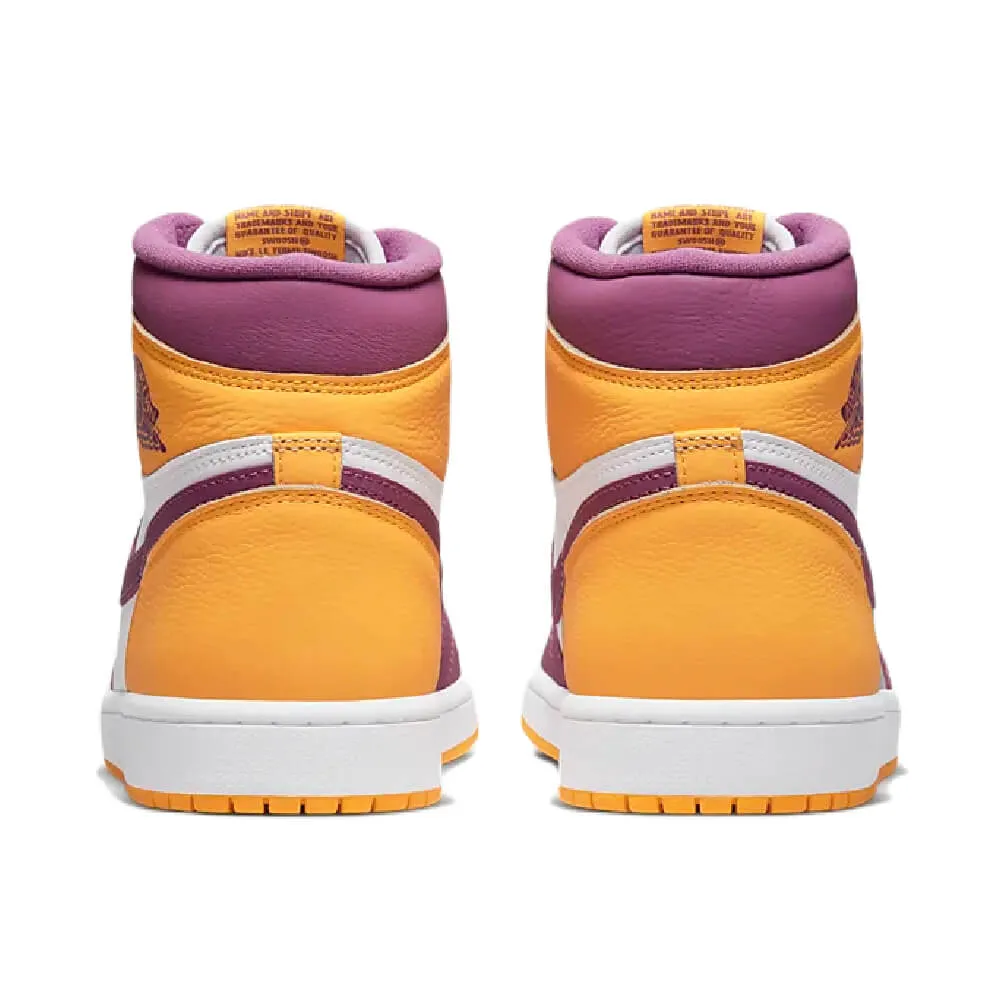 Nike Air Jordan 1 Retro High OG sneakers, lilac/yellow/white