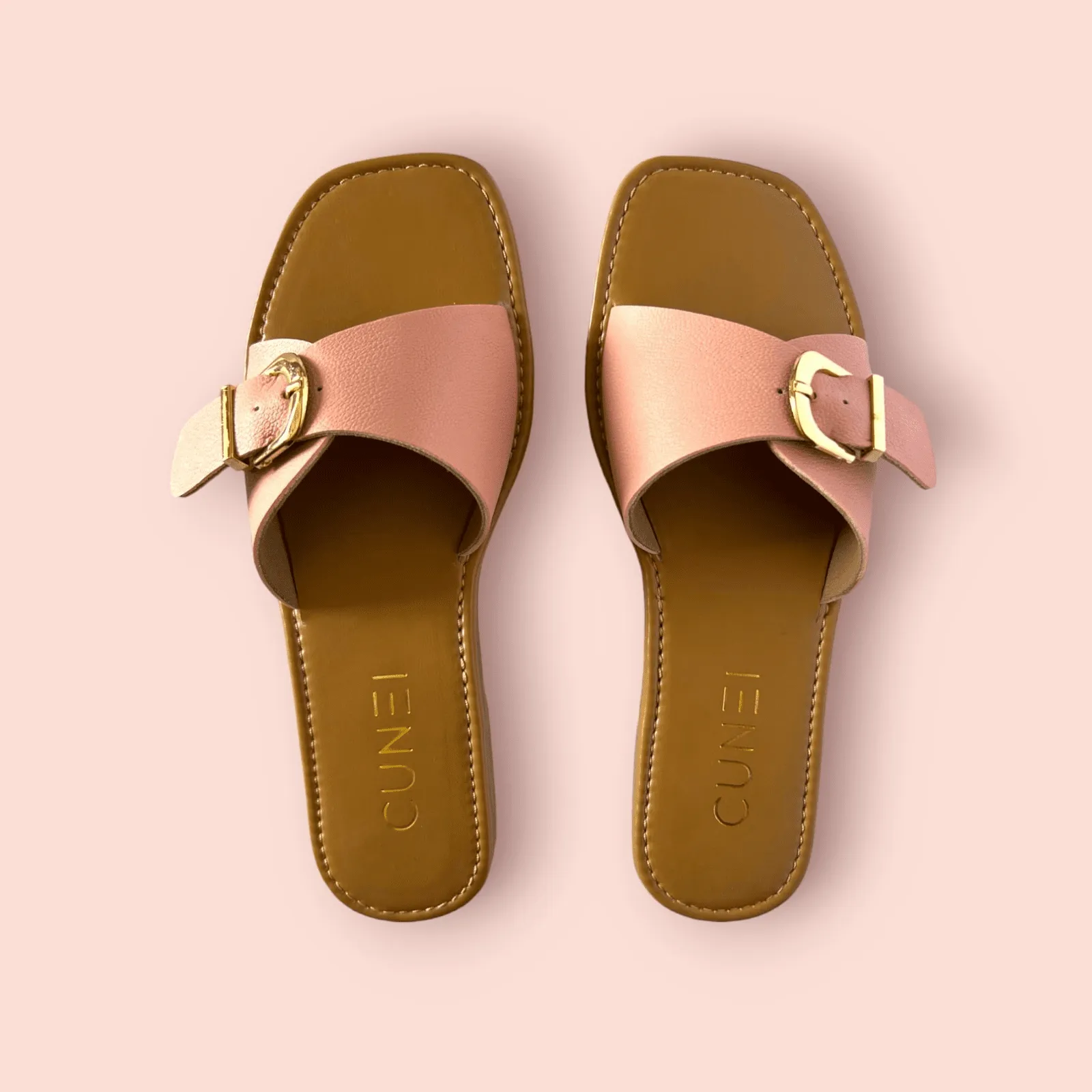 Pink Buckled Flats