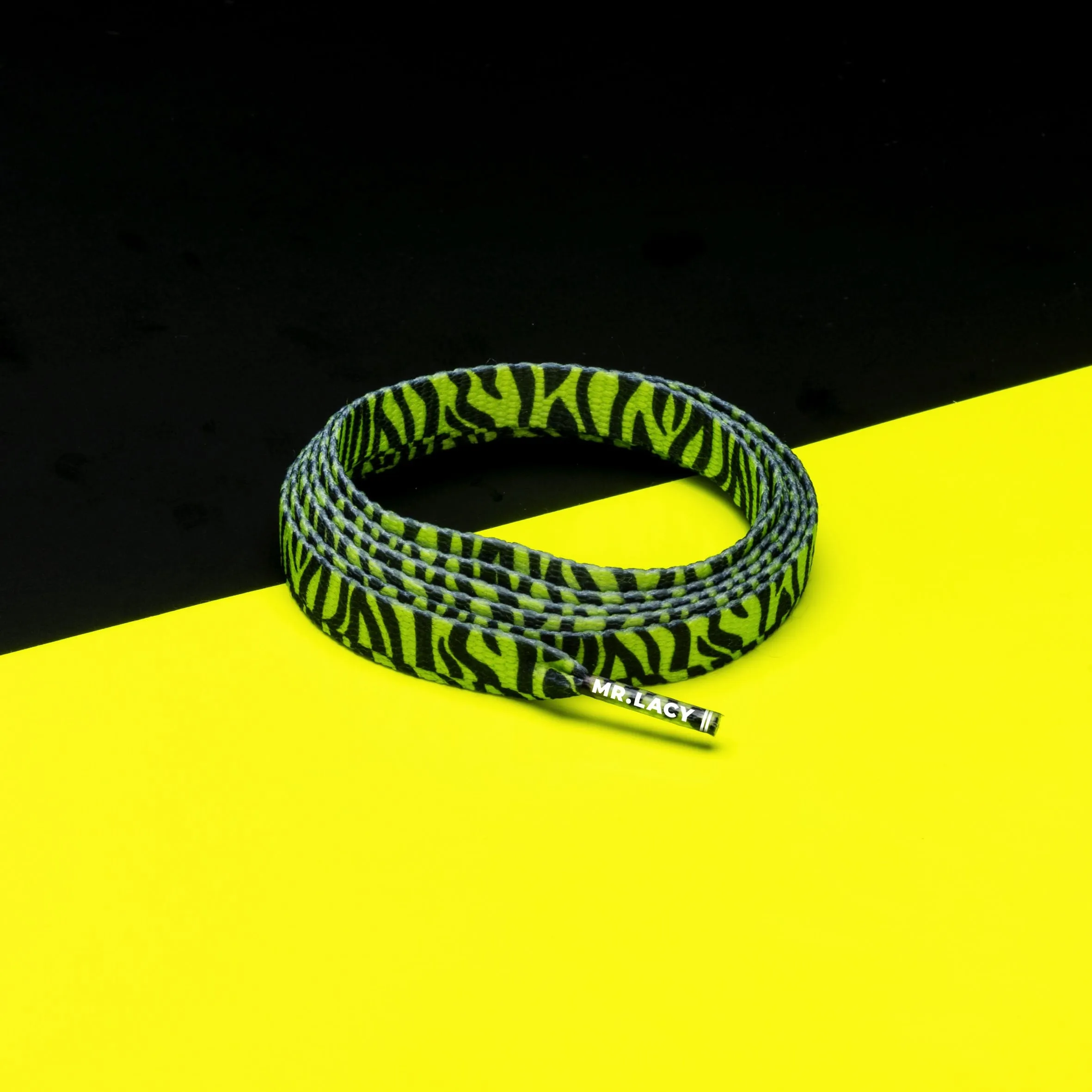 Printies Shoelaces · Zebra Neon Lime Yellow