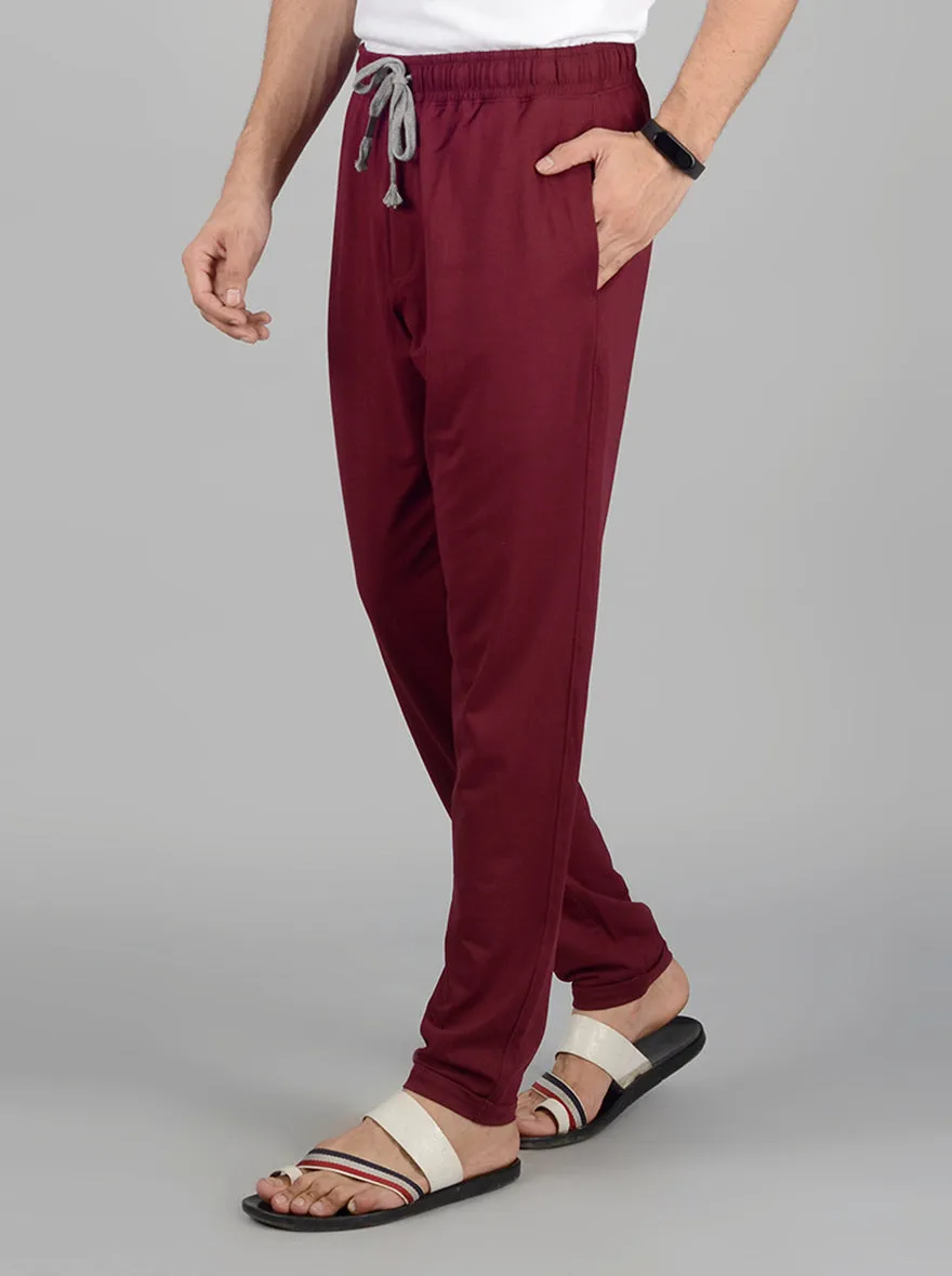 Red Solid Regular Fit Track Pant | JadeBlue