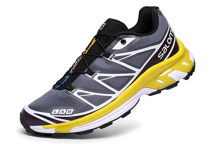 Salomon XT6 ADVANCED Light Running Trainers Silver & Yellow