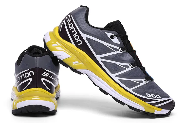 Salomon XT6 ADVANCED Light Running Trainers Silver & Yellow