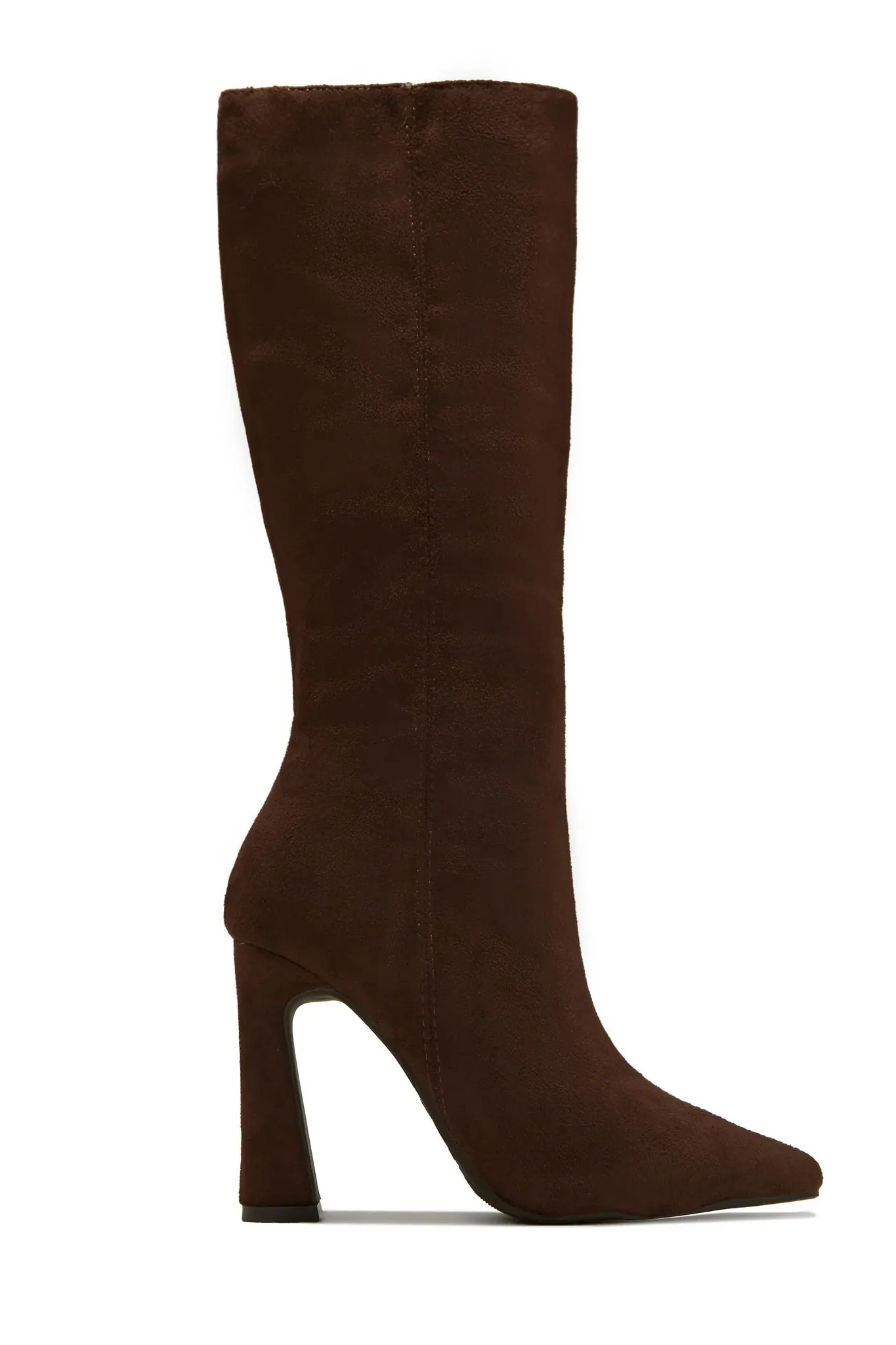 Stella Knee High Heel Boots - Brown