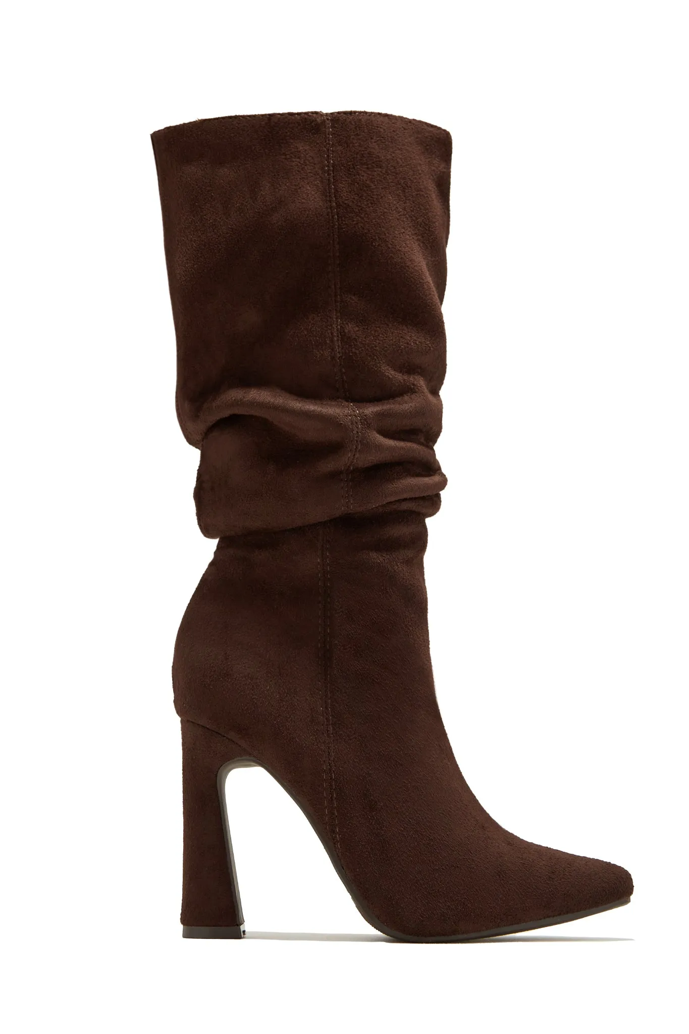 Stella Knee High Heel Boots - Brown