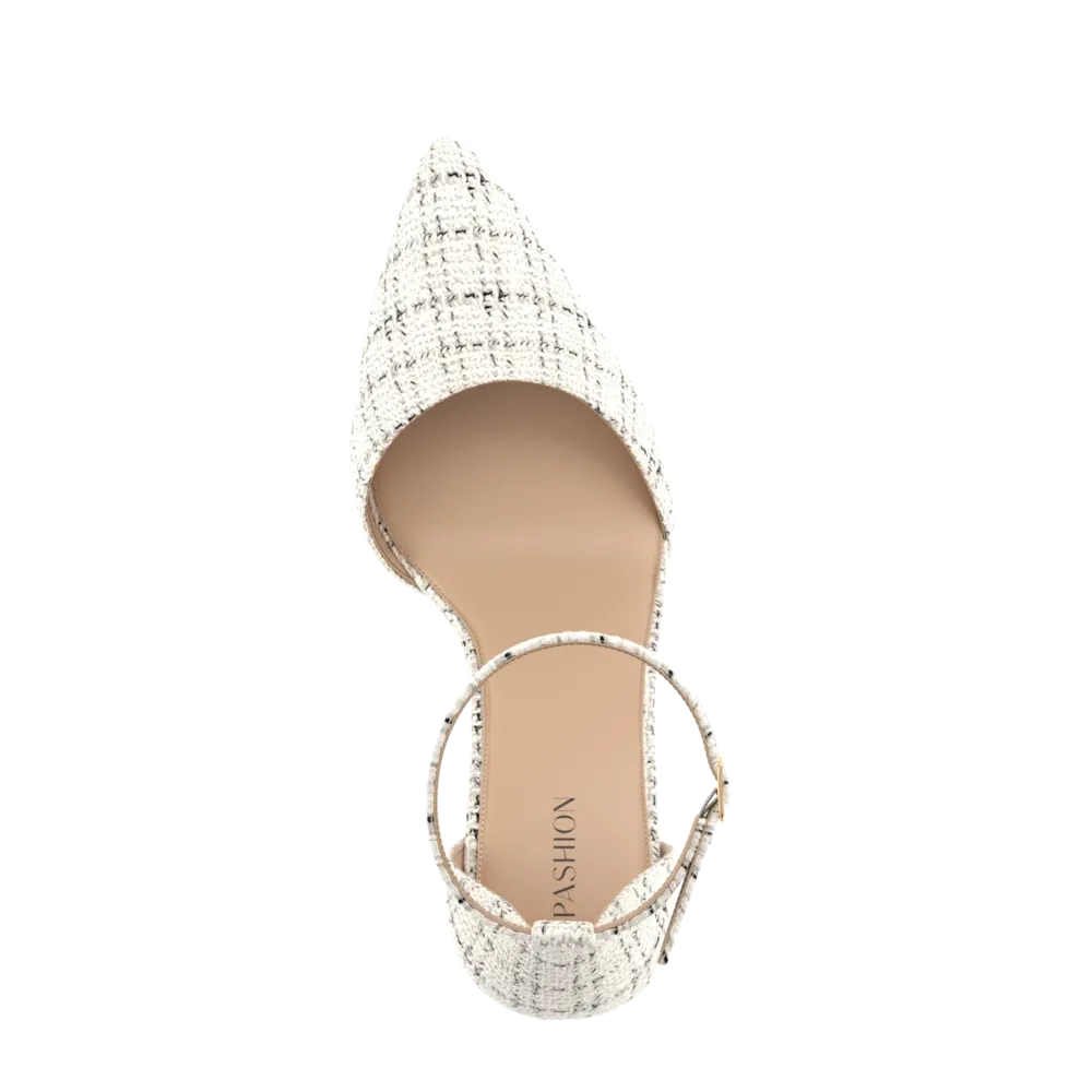 The D'Orsay - Bone Tweed Flat