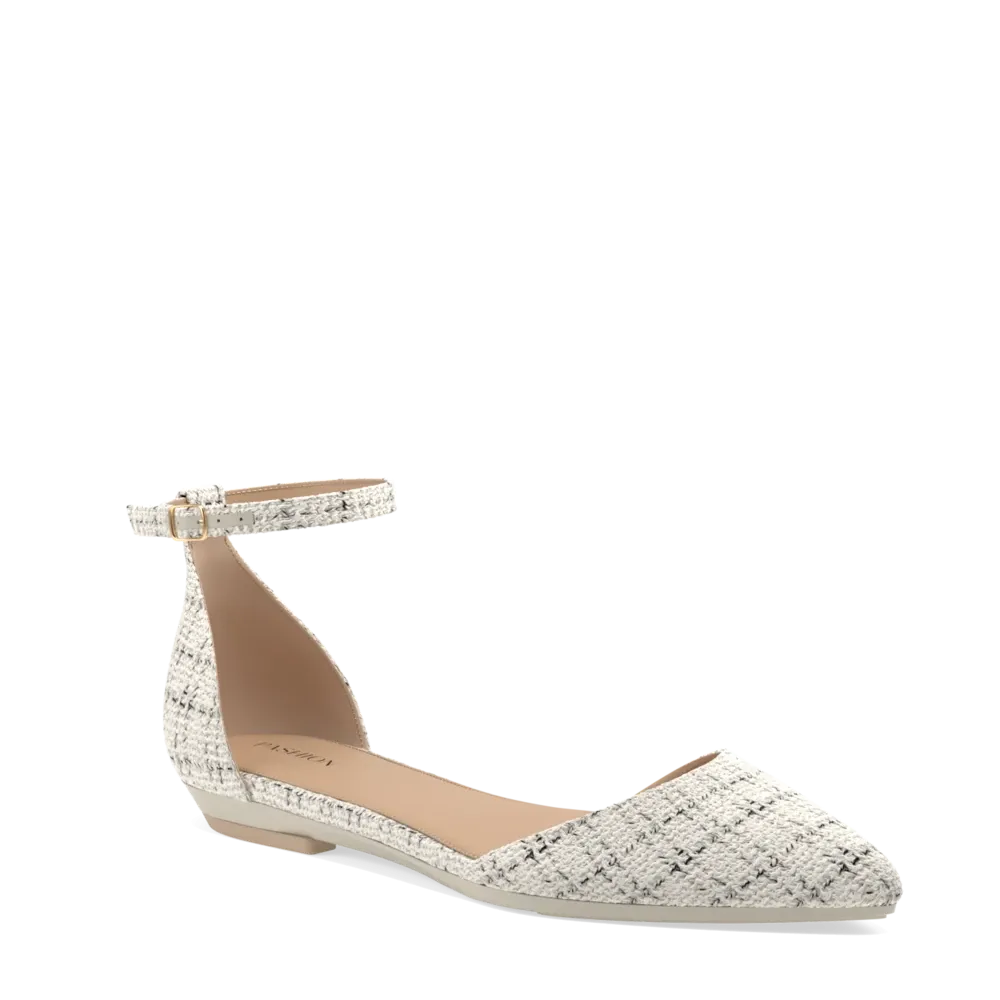 The D'Orsay - Bone Tweed Flat