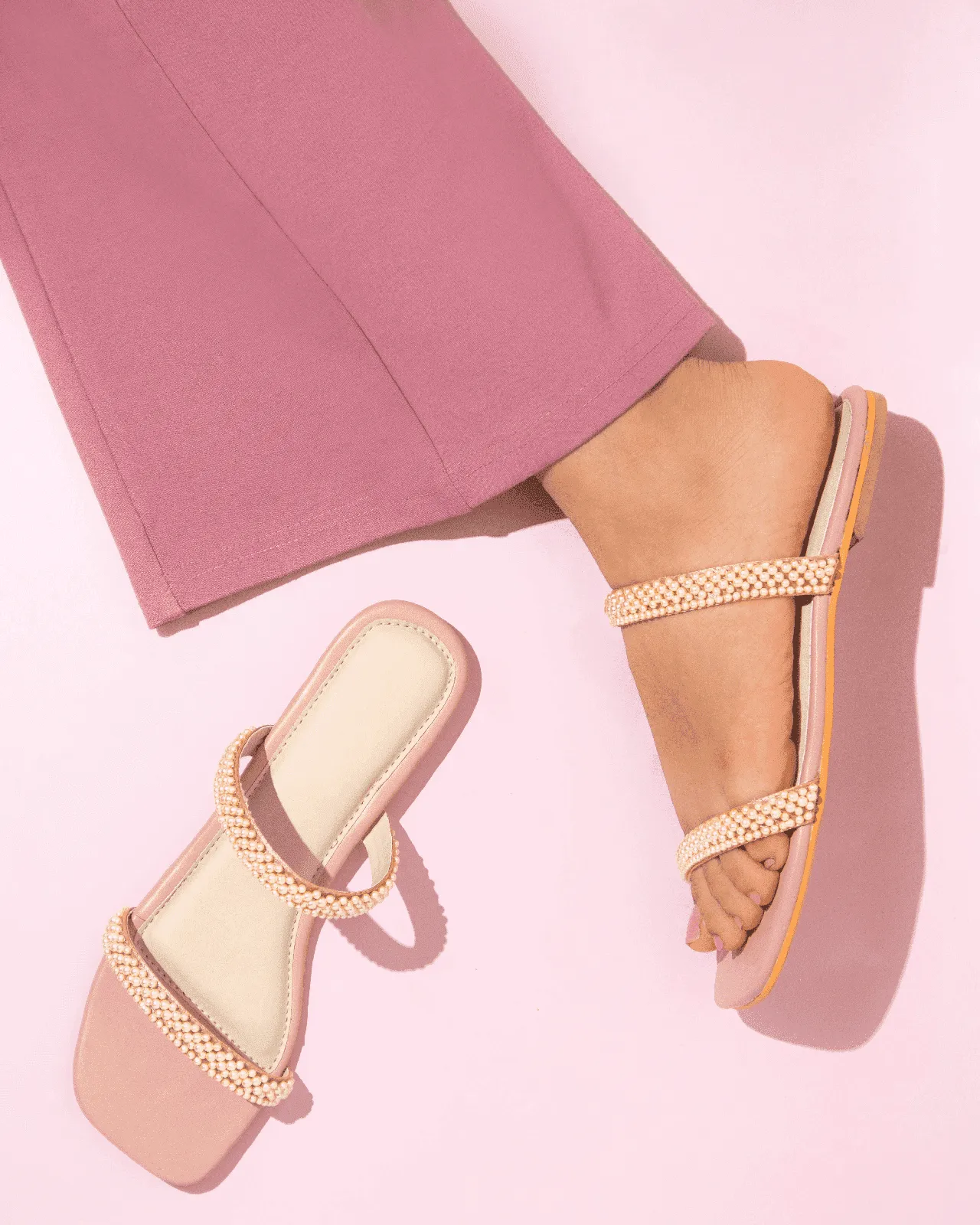 Twin Seed-Pearl and Pink Flats