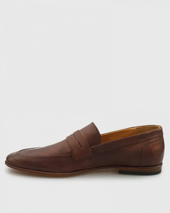 VINCENT & FRANKS VFS19 KANGAROO LEATHER BROWN LOAFER