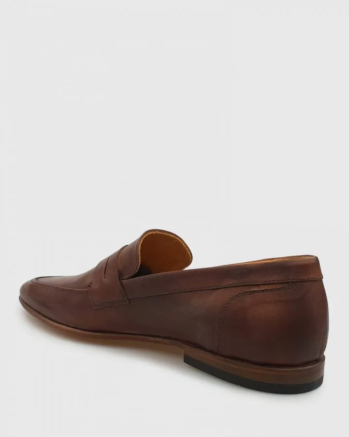 VINCENT & FRANKS VFS19 KANGAROO LEATHER BROWN LOAFER