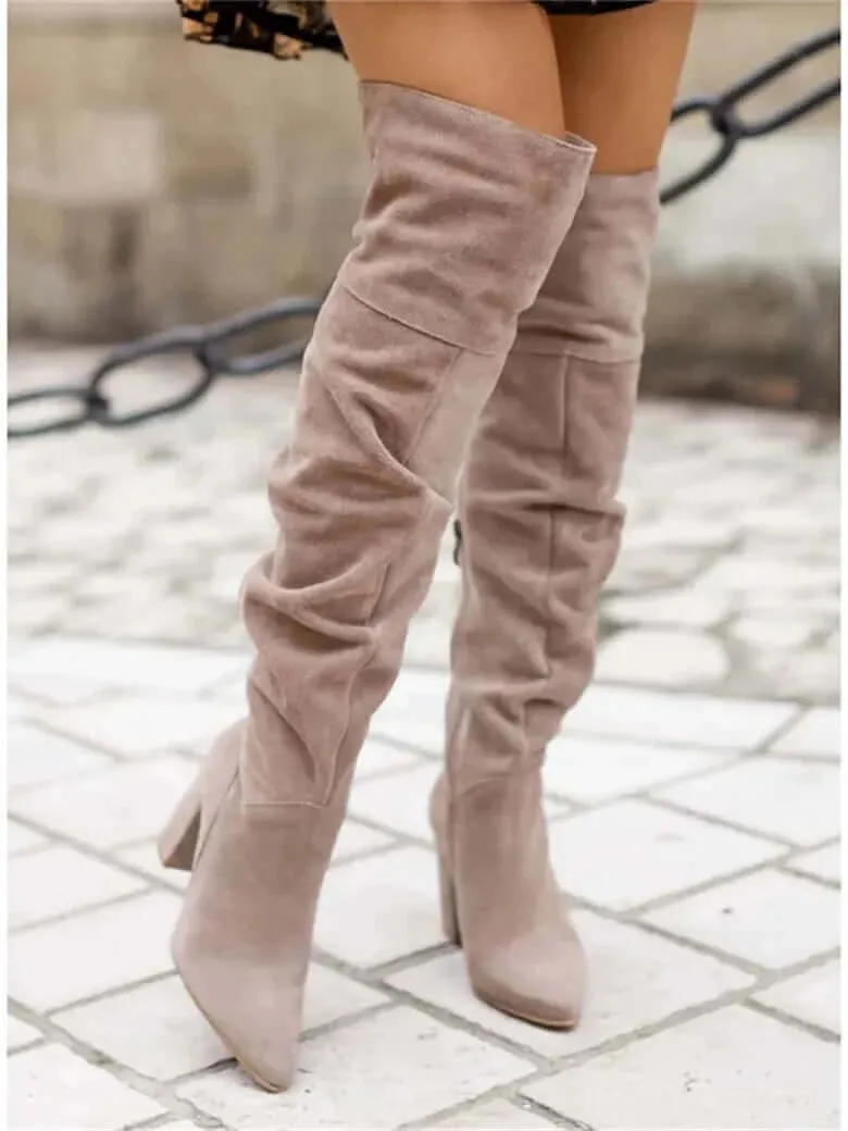 Women Boots Winter 2023 Designer Luxury High Heels Women Shoes Faux