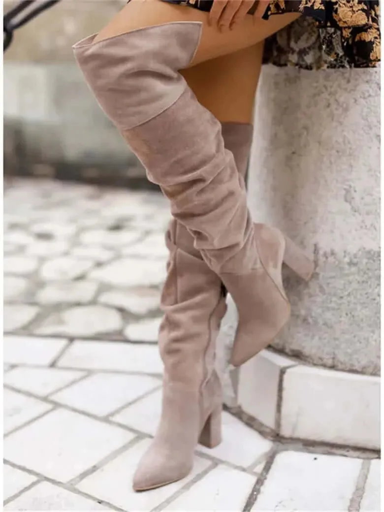 Women Boots Winter 2023 Designer Luxury High Heels Women Shoes Faux