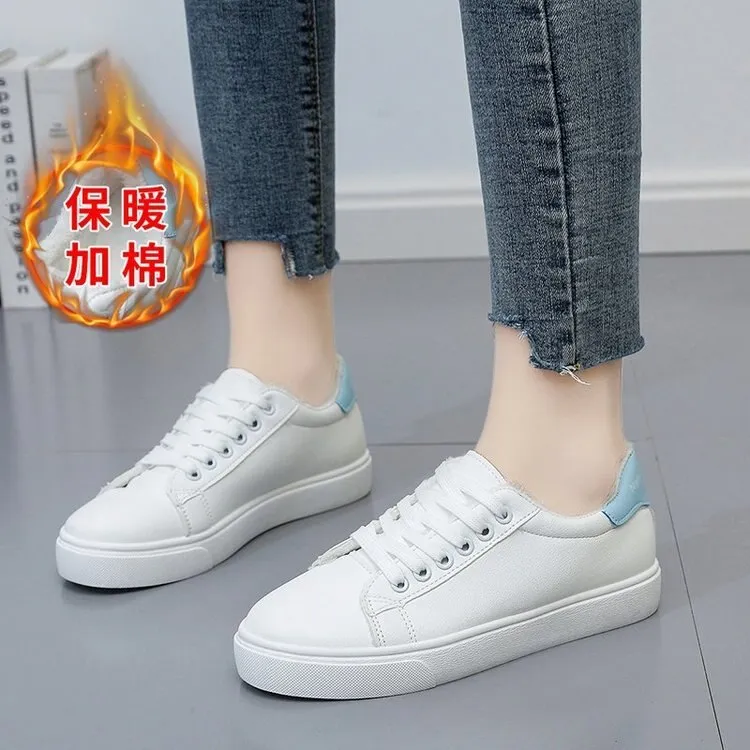 Women Sneakers 2020 Fashion Breathble Vulcanized Shoes Women Pu leather Platform Shoes Women Lace up Casual Shoes White