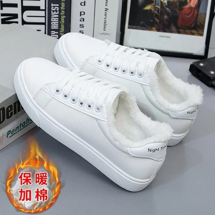 Women Sneakers 2020 Fashion Breathble Vulcanized Shoes Women Pu leather Platform Shoes Women Lace up Casual Shoes White