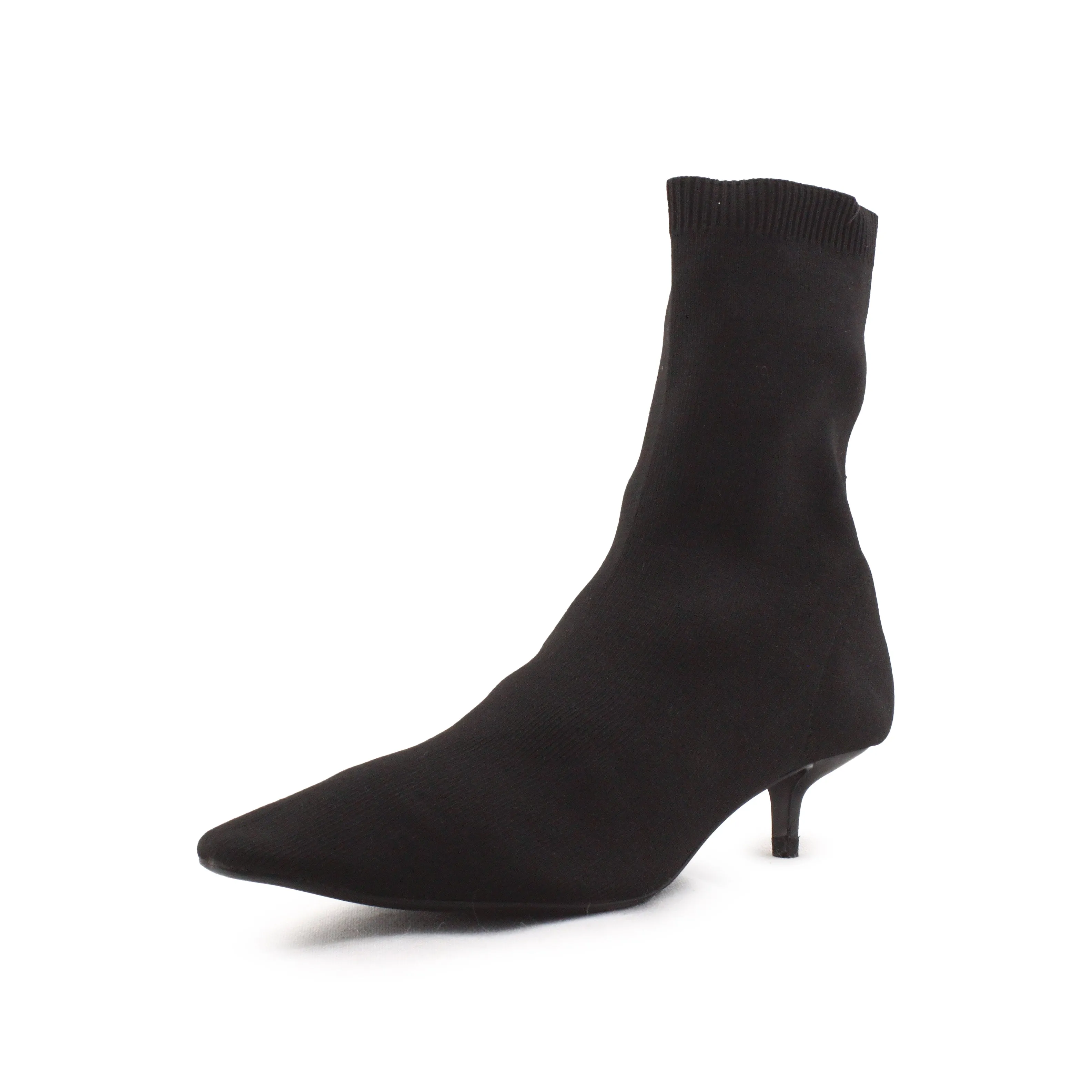 Zara Kitten Heels Sock Boots | Textile