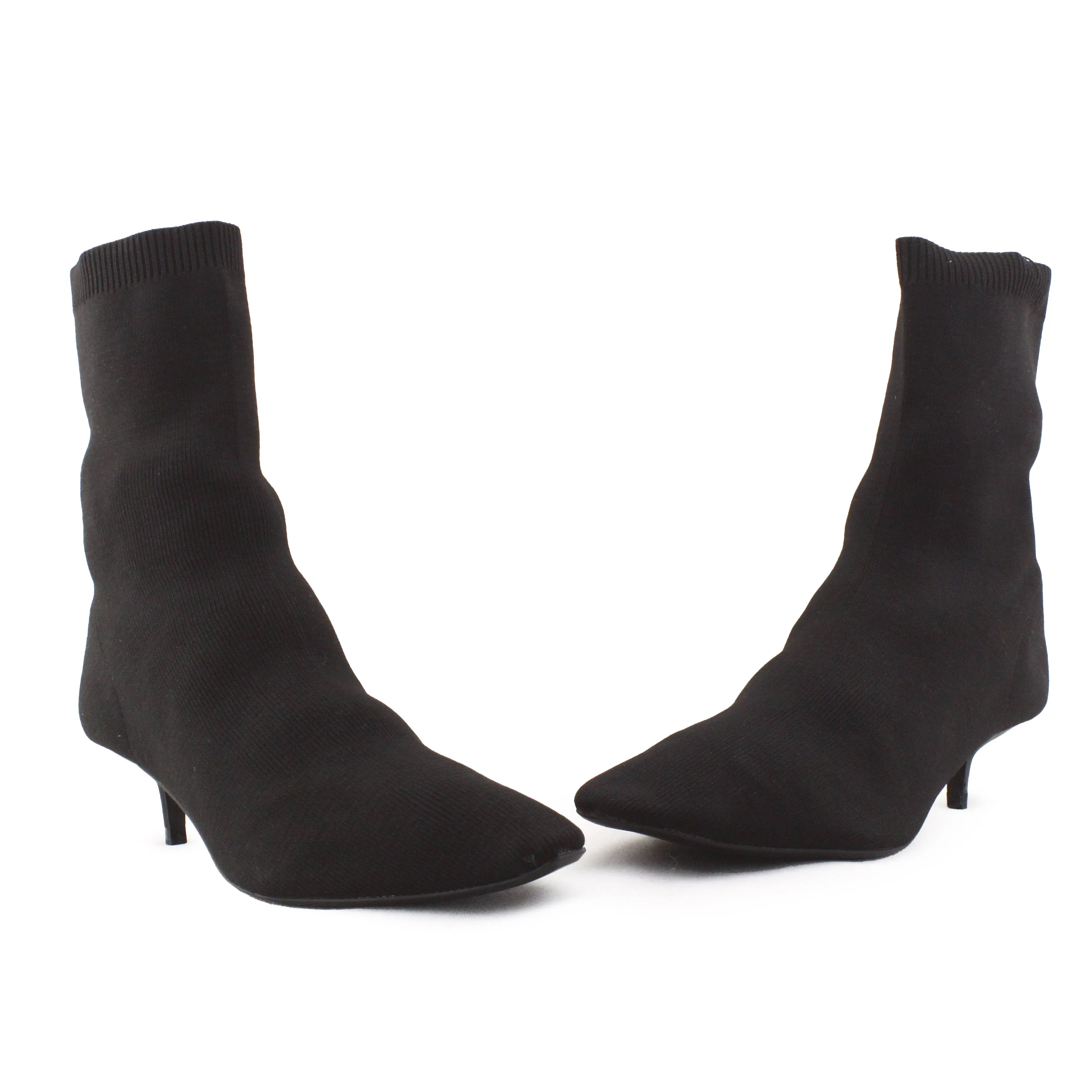 Zara Kitten Heels Sock Boots | Textile