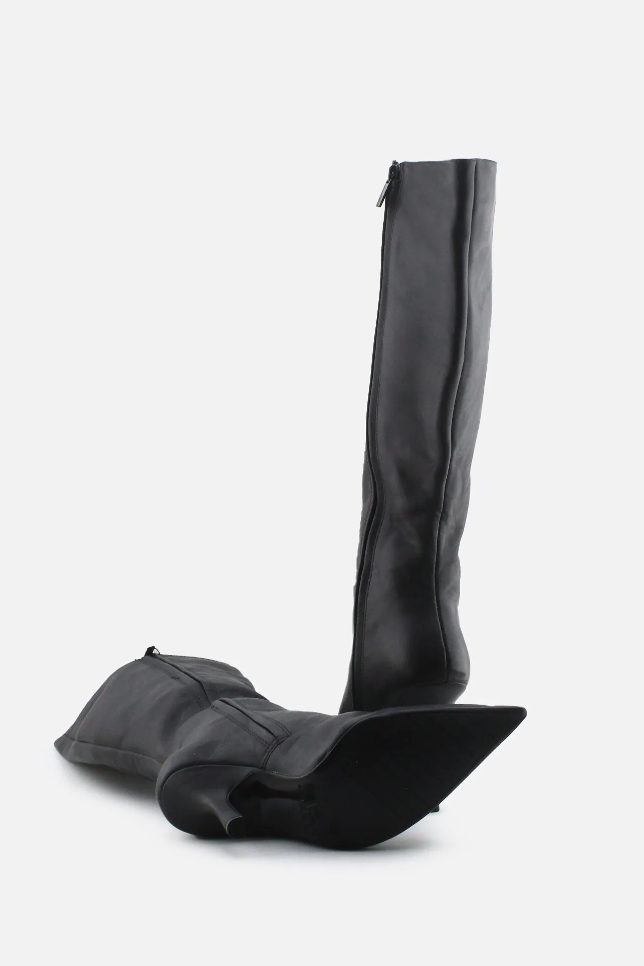 Zara Zipper Stilettos Knee High Boots | 100% Authetic Leather