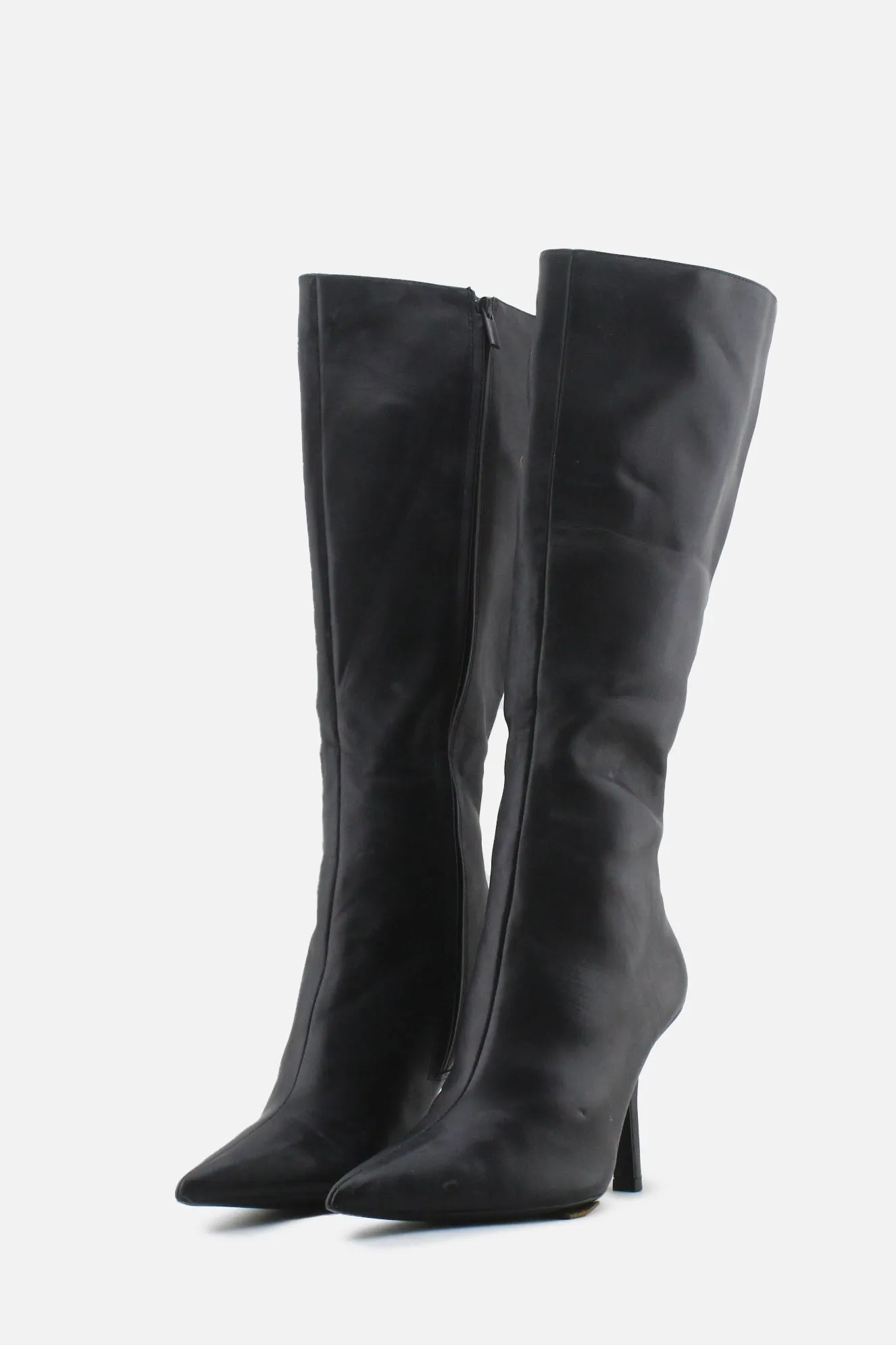 Zara Zipper Stilettos Knee High Boots | 100% Authetic Leather