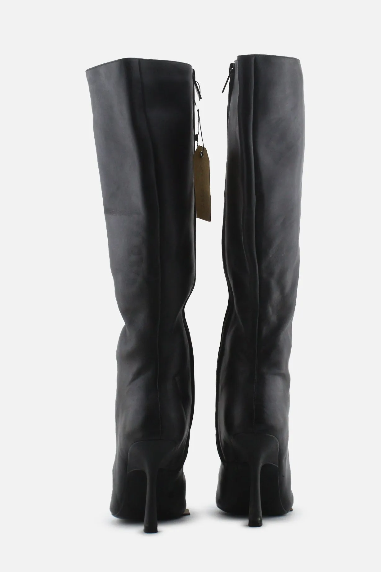 Zara Zipper Stilettos Knee High Boots | 100% Authetic Leather